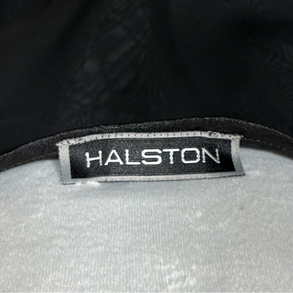 HALSTON Womens Small Black Sheer Mini Slip Dress Feminine Sexy WhimsyGoth Witchy - Picture 10 of 15